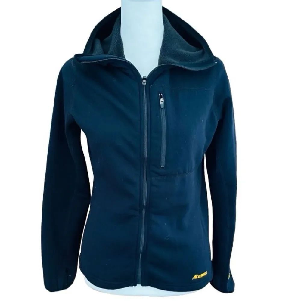 Eastern Mountain Sports fleece lined zip front hoodie size S.